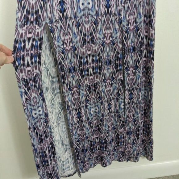 Express Blue and Multi Smocked Maxi Dress Small - Picture 8 of 9